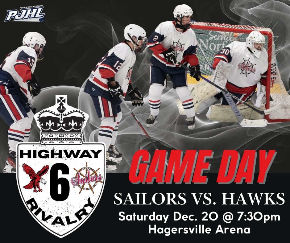 🏒🔥 GAME DAY 🔥🏒

The Port Dover Sailors are on the road tonight taking on the Hagersville Hawks at Hagersville Arena!

🕢 Puck Drop: 7:30 PM
📍 Location: Hagersville Arena

Let’s bring the energy and cheer on the Sailors as they battle it out on the road! 💙⚓️
#PortDoverSailors #GameDay #JrCHockey #RoadGame #SailorsHockey