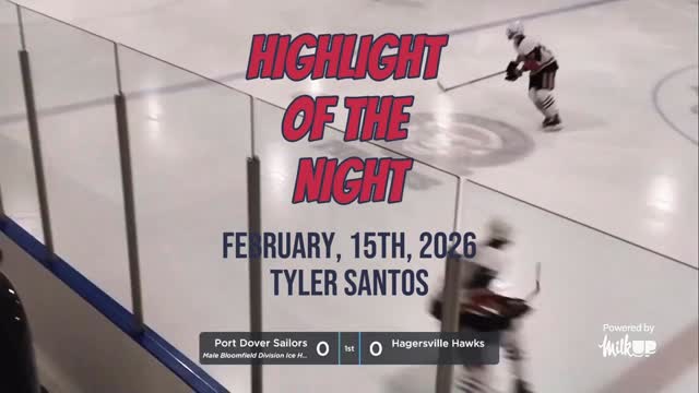 Highlight of the night when @__tylersantos scored the first goal of the game yesterday vs. the Hagersville Hawks leading the Port Dover Sailors off in what ended up being a 6-3 win! Way to go Sailors! @k.c._.productions @kylechambers.official #letsgosailors #hotn