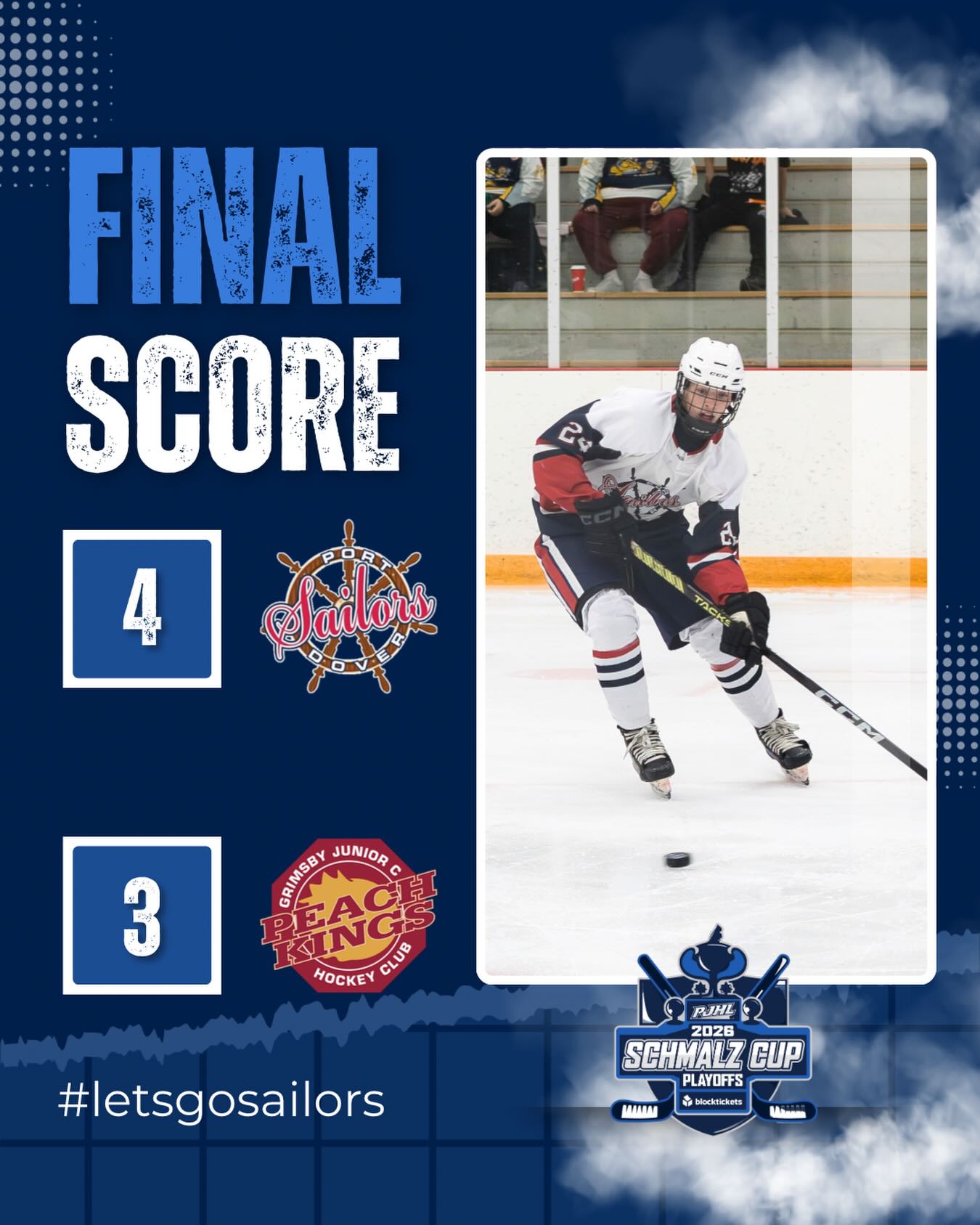 4-3 win over the Peach Kings last night in our first playoff game! Back at the shipyard on Sunday for game 2! #letsgosailors